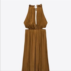Zara satin effect cut out dress